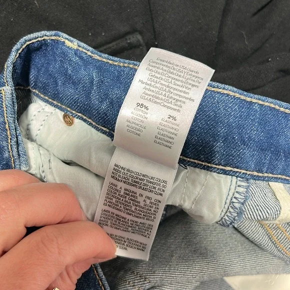 MOTHER JEANS size 25 THE INSIDER CROP STEP FRAY WOMAN TEAMING UP dark wash - Picture 16 of 16